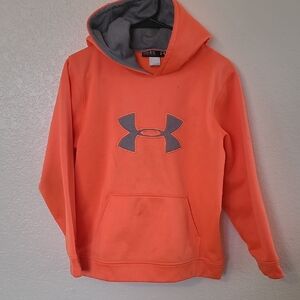 Under Armour Vibrant Orange Hoodie with Gray Lining